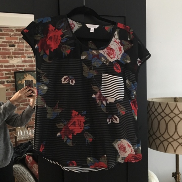 Floral and stripe top - Picture 1 of 3